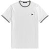 Fred Perry T-Shirt Collo Righe Bianco Uomo S
