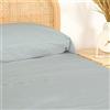 TRAMAS+ Completo Lenzuola Singolo 90x200, 100% cotone, Biancheria da Letto, Lenzuola e 1 federa da letto, Certificata STANDARD 100 by OEKO-TEX - Blu Acqua