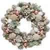 Christmas Decoration Corona Natalizia con Decorazioni Rosa 34 cm
