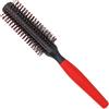 Aczyqws Quiff - Spazzola rotonda per capelli professionale con impugnatura in gomma rossa, spazzola per capelli ricci ideale per uomini e barbieri