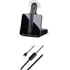 POLY Plantronics CS540 Kabelloses DECT-Headset mit APS-11- Einohr (Mono), veränderbar (3 Tragevarianten) - Anschluss an Tischtelefon - Mikrofon mit Geräuschunterdrückung, Schwarz
