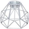 Colcolo Paralume retrò Gabbia luminosa in metallo Copertura leggera Lampadario in ferro a forma di diamante Decorazione da parete Gabbia per lampadina, D'argento