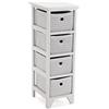 VERSA Ohai Mobile Bagno, Mobiletto Bagno Salvaspazio, Mobiletti, Cassettiera con 4 cassetti per riporre Gli Oggetti, Misure (A x L x l) 72 x 30 x 25 cm, Legno, Colore Bianco