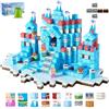 VEVOR Blocchi Magnetici, Set 150 PZ del Castello della Ghiacciaio, Cubi Magnetici da Costruzione per Bambini, Giocattoli Sensoriali STEM Montessori, Giocattolo da Costruzione Impilabile per Bambini
