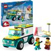LEGO City Ambulanza di Emergenza e Snowboarder, Veicolo Giocattolo Fuoristrada per il Pronto Soccorso, Giochi per Bambini Bambine da 4 Anni in su con Minifigure del Paramedico 60403