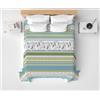 HomeLife Copriletto Matrimoniale Estivo Cotone Piquet 100% Made In Italy - Fresca Coperta Matrimoniale Cotone, Leggera e Traspirante per l'Estate con Allegra Cagnolini Verde - 260x280