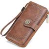 SENDEFN Portafoglio Donna Grande, Portafogli con Blocco RFID Elegante Grande Capacità Portamonete Donna in Pelle con 12 Scomparti per Carte