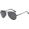 KUKU VISION Occhiali da sole per uomo/donna polarizzati universali occhiali da sole protezione UV400 moda classica montatura in metallo Aviator occhiali da sole, nero/nero