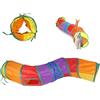 Hjkiopc Tunnel per Gatti,Bunny tunnel,tunnel per gatti a 2 vie,giocattoli per animali domestici,conigli,cani,Animali Domestici, Gatto Adatto per Interni ed Esterni(Arcobaleno,stile S)