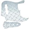KAISH Diamond Plate 4 corde Jazz J Bass Battipenna con piastra di controllo JB in metallo e viti per Americano/Messicano Fender Jazz Bass Argento