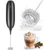 HIYAA Montalatte elettrico, palmare per caffè, latte macchiato, cappuccino, matcha, funzionamento a batteria, asta per caffè - nero