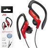 JVC HAEB75R Sports Clip Headphone, Red