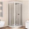 DEGHI Box doccia 70x90 cm semicircolare scorrevole con vetro trasparente e profilo bianco 185h - Lite