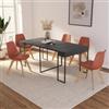 DEGHI Tavolo consolle allungabile 50-185x90 cm in metallo e legno antracite - Breeze