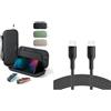 Belkin Gaming Nintendo Switch 2 Case Travel Bag with AirTag Holder & Game Card Storage Pocket + Gaming USB-C to USB-C Cable 60W (6.6ft), Braided Type C Charger Fast Charging