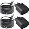 Mijun Caricabatterie Per Samsung, 2-Pack 25W Caricatore Rapido Alimentatore USB C con Cavo Tipo C PD Nylon da 2M per Samsung Galaxy A15/A14/A34/A35/A40/A53/A54/A55/S25/S24/S23/S22 Ultra/S21/S20 FE/S10