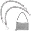 PH PandaHall 2pz Cinturino per Borsa con Strass Ricambio 30cm Maniglia di Cristallo Corta della Borsa Tracolla per Portafoglio Catena per Borse con Strass per Borse Da Spalla Sera Sposa Feste, Platino
