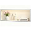 Bernkot Doccia a muro in acciaio inox, nicchia impermeabile con luce a LED, doccia incorporata 90 x 30 x 10 cm, letto singolo, box doccia incorporato, bianco