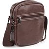 Lois - Borsa A Tracolla Uomo In Pelle Compatta - Design Elegante E Funzionale Per Ogni Giorno - Borsello Uomo Tracolla Pelle Con Tasche Multiple - Tracolla Uomo Piccola Da Viaggio E Lavoro, Marrone