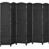 HOMCOM Paravento Divisorio da Interni Pieghevole a 6 Ante Intrecciato, 240x170 cm, Nero | Aosom Italy