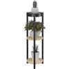 Relaxdays Scaffale Portapiante con 3 Ripiani, Portafiori 71x24x24 cm, Supporto Porta Vasi di Piante, MDF e Ferro, Nero