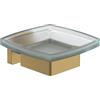 Villeroy & Boch Elements - Portasapone Striking, portasapone da parete, portasapone in vetro satinato con supporto in ottone, rettangolare, oro spazzolato