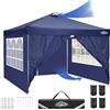 COBIZI 3x3 Gazebo Esterno Resistente con 4 Pannelli Laterali, Gazebo 3x3 Pieghevole Impermeabile, Gazebo Giardino Protezione UV 50 +, Gazebo auto Altezza Regolabile, Feste, Nercato(Blu Scuro)