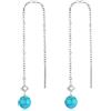 JFASHOP Orecchini turchesi Orecchini pendenti lunghi in argento 925 Orecchini con infila nappe Orecchini pendenti con gioielli turchesi Regalo per donne Ragazze Bambini