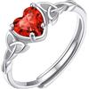 ChicSilver Anelli Donna Argento 925 Regolabili Cuore Rosso Rubino Luglio
