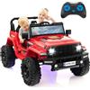 COSTWAY 24V Macchina per Bambini con Telecomando, Macchina Elettrica con 2 Posti musica Bluetooth luci, 2 Velocità Regolabile, Regalo per Bambini 3-8 Anni (Rosso)
