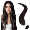 Elailite Extension con Cheratina Capelli Veri 1 Grammo Marrone Scuro, 25 Ciocche 100% Human Hair Indiani 50cm 25g #2