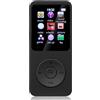 Shinekoo Lettore MP3 Bluetooth 5.0 portatile, pulsanti touch con schermo da 1,8 pollici, altoparlante stereo musicale digitale con registratore radio FM, HiFi, sveglia, pedometro, cuffie cablate