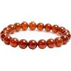 LKBEADS Unisex gem hessonite garnet 8mm round smooth beads stretchable 7 inch bracelet for men,women-Healing, Meditation,Prosperity,Good Luck Bracelet