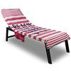 BIANCHERIAWEB Telo Mare Happy Place 75x190 cm Lettino Spiaggia Con Cuscino E Tasche Coral
