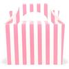 Lotus 20 x Scatole per feste per bambini/ragazzi con design a righe, per trasportare cibo, pasti, picnic divertenti, per compleanno, bomboniere, baby shower, sacchetto per dolcetto o scherzetto (rosa chiaro