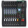 XTUGA Mixer audio a 6 canali per la registrazione del computer di controllo del suono, mixer audio effetto digitale integrato con alimentazione phantom da 48 V, CT60