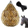 Glarks 40 Lunghezza con 5 x 5 Fori Nylon Ultra Slow Feed Hay Net, Nero Grande capacità Heavy Duty Poly Horse Hay Net Equine Feeding Bag