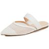 BREEZE NOUTHERLY Women's Bow Knot Fashion Flats,Ballerine à Bout Punto à Mode Banda Elastica in Pizzo con Strass Bianco 39 EU