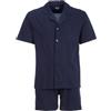 Henry Terre Pigiama da uomo Shorty Karl con motivo a croce, set M-5XL in cotone, pantaloncini e maniche corte, elegante design estivo, blu navy, 4XL