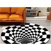 Stillshine. Tappeto 3D Illusione Vortice Ottico Trappola Rotonda Tappeti Trippy Buco Nero Visione Stereo Zebra Tappeti Bianchi e Neri Lavabili Antiscivolo Visiva Area Camera da Letto (Nero 5,120 cm)
