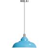LEDSone Lampada a sospensione retrò E27 32 cm, lampada da soffitto in metallo, stile vintage, cavo regolabile - Faretto bianco per cucina, sala da pranzo, bar, caffetteria, ufficio (Azzurro chiaro)