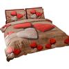 PETTI Artigiani Italiani - Set Copripiumino Matrimoniale 230x220 cm (2 Federe 75x50 cm Incluse), Parure Copripiumino Microfibra con Stampa Digitale Cuore - Made in Italy