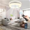 Ansobea Anseoba, ventilatore da soffitto con illuminazione, 80 W, ventilatore da soffitto con telecomando, rotazione a due direzioni, luce regolabile e velocità del vento, per soggiorno, camera da letto