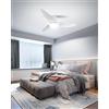 Sararoom Ventilatore da soffitto con Luce, 100cm Dimmerabile LED Plafoniere, Lampada da soffitto Telecomando APP, 3 Pale, 3 Colore, 6 Velocità,Timer,Motore DC silenzioso, per Soggiorno Cucina,bianco