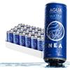 NEA Acqua Frizzante in Lattina di Alluminio Riciclabile - Acqua Minerale Effervescente di Sorgente Alpina - Pack 24 Lattine 33cl - Senza Plastica BPA Free - Bollicine Fini