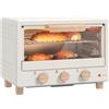 HOMCOM Forno elettrico da tavolo 16L 1400W Forno elettrico con porta in vetro Forno con porta in vetro Timer regolabile e temperatura fino a 230℃ Crema