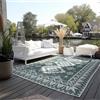 Elle Decoration Tappeto reversibile per interni ed esterni, resistente alle intemperie e all'acqua, moderno motivo geometrico, a rombi, per esterni, per giardino, balcone, terrazza, soggiorno, verde,