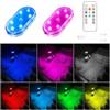 JKCUYOO 2 PCS auto LED luci interne con telecomando,7 colori di illuminazione ambientale dell'interno dell'auto,Luce a led per interni auto,Luci led portatili per auto