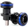 CCYYMOWOK 2 pezzi M8 Nottolini Cavalletto Moto Accessori, Universale Nottolini Forcellone per Cavalletto Alzamoto 8mm Bobina Supporti per Moto Bilanciere Posteriore Filettato in Alluminio CNC (Blu)