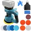 JAOGAUS Mini lucidatrice compatibile con Makita da 18 V, lucidatrice per auto a batteria con 8 velocità variabile e 4500 giri/min, 150 mm, set di accessori per auto, mobili, metallo